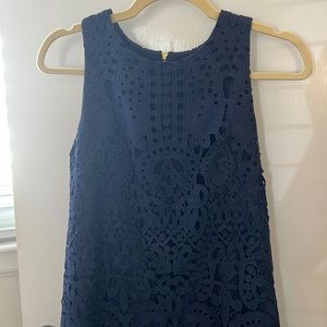 Eliza J Navy eyelet dress